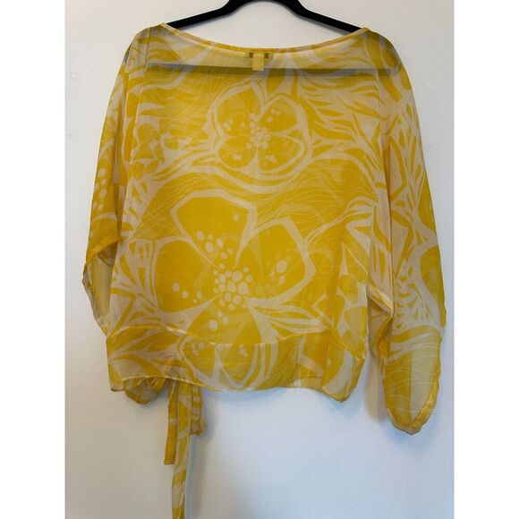 Vintage Cache Yellow Sheer Top Size Medium - Picture 5 of 6